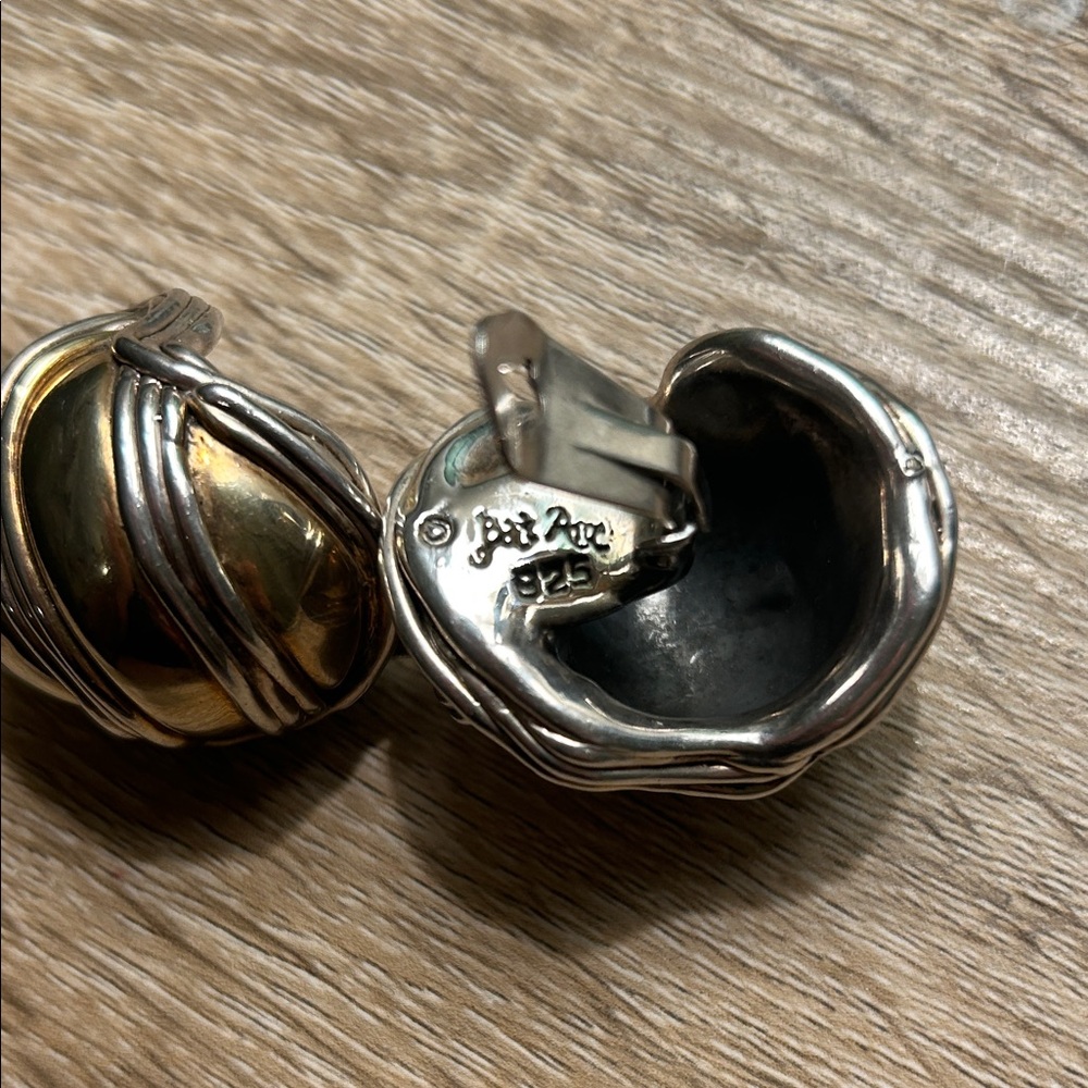 Sterling silver and brass designer “Ben Ami” earrings. - Picture 2 of 5